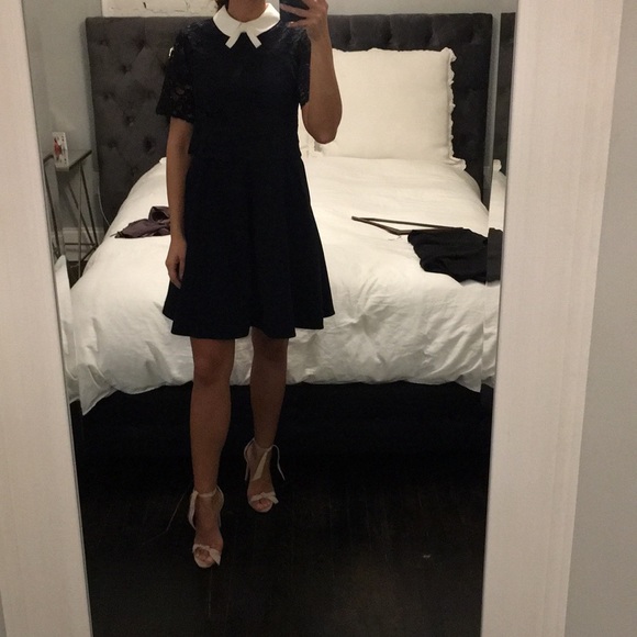 Ted Baker London Dresses & Skirts - Ted Baker A-line lace upper dress navy blue
